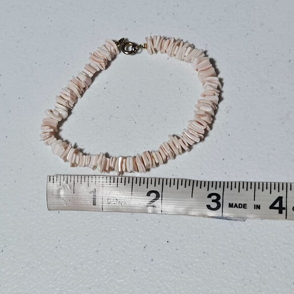 Boho Pink White Shell Chip Bracelet Beach Core Surfer Natural Fashion Jewelry - Picture 3 of 3